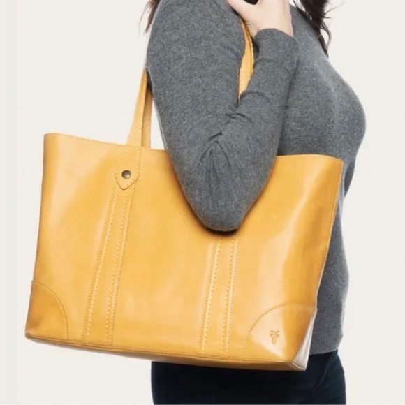 Frye Leather Melissa Tote Bag Yellow (original. $358) - Picture 2 of 10
